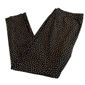 Apt 9 Leggings Black Metallic Gold‎ Polka Dot Women L Ankle Stretch Soft New